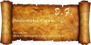 Dedinszky Fanni névjegykártya